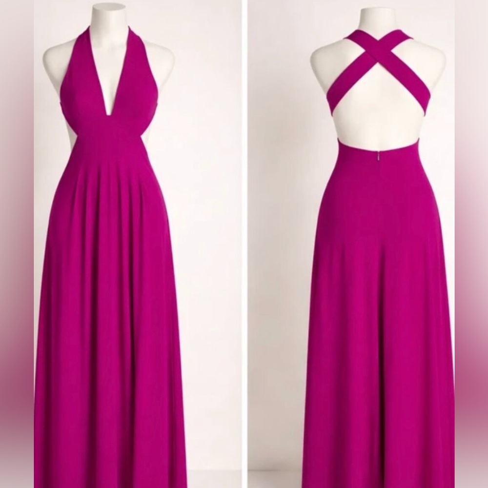 New with tags Fuchsia Cross-Back and cutout Maxi Dress